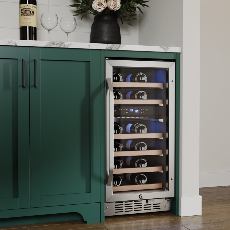 EdgeStar Dual Zone 15 Built In 26 Bottle Wine Refrigerator with Reversible Door